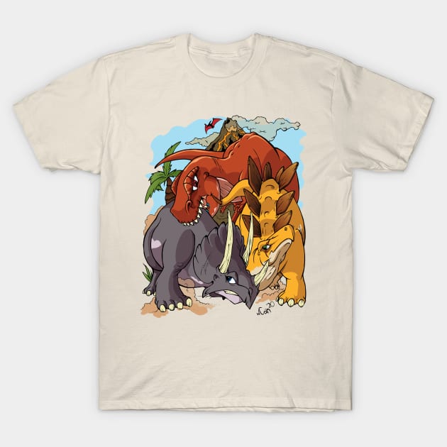 Cretaceous Crack Down! T-Shirt by Cooking With Raptors